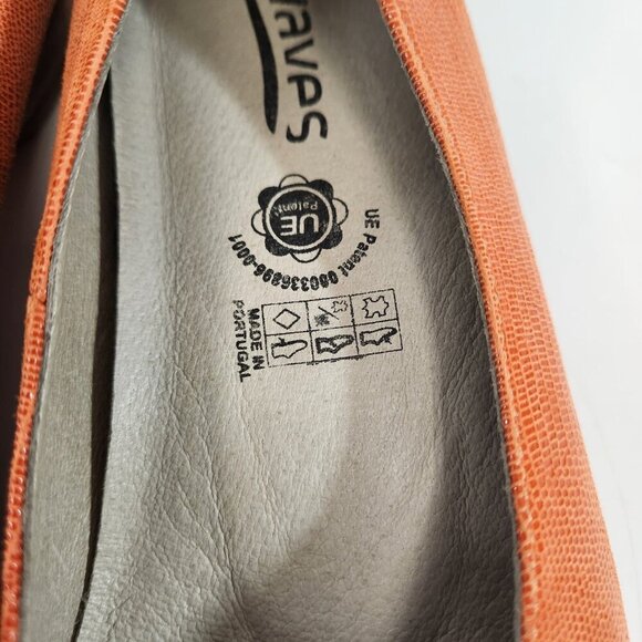 Softwaves Ballet Flats Orange w Buckle Detail Womens size 40 New Unworn Portugal - Picture 3 of 9